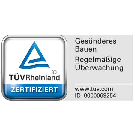 Siegel TÜV Rheinland gesünderes Bauen